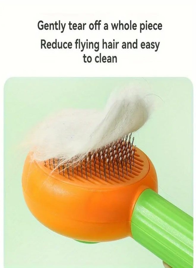 KittuPet فرشاة كيتو بيت للقطط مع زر تحرير، فرشاة للقطط المنزلية المتساقطة، فرشاة للقطط ذات الشعر الطويل أو القصير، فرشاة تنظيف القطط، مشط للقطط الصغيرة، تدليك الأرانب، إزالة الشعر المتساقط، قطعة واحدة - Image 4